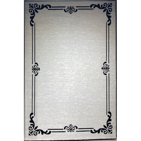 Turkish rug barwaz frame 9185A black size 150*220