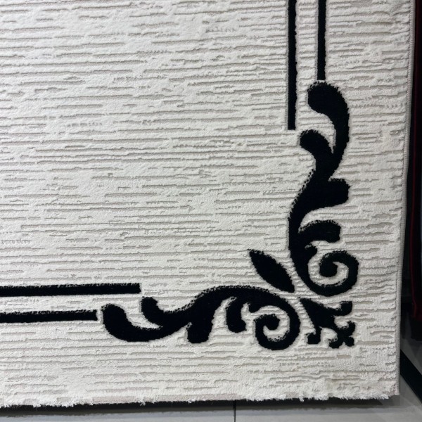 Turkish rug barwaz frame 9185A black size 150*220