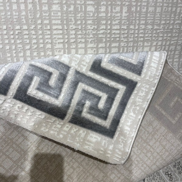 Turkish rug barwaz frame 9228A gray size 200*300