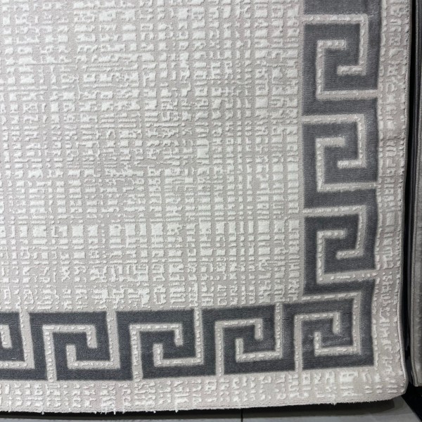 Turkish rug barwaz frame 9228A gray size 200*300