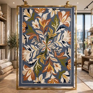 BRILLIANT Turkish Rug Korean 9938A BLUE CREAM - 100x300 cm Hallway