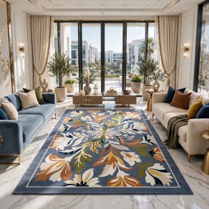 BRILLIANT Turkish Rug Korean 9938A BLUE CREAM - 100x300 cm Hallway