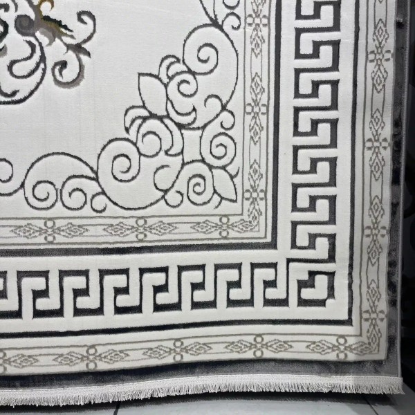 سجاد تركي هيلتون 9668A رصاصي مقاس  100*200