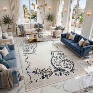 سجاد تركي هيلتون 9803A سماوي مقاس  100*200