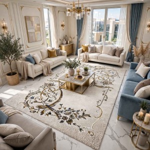 سجاد تركي هيلتون 9803A ذهبي مقاس 300*400