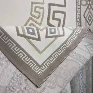 سجاد تركي مودرن العشراء 9660A بيج غامق مقاس 80*150