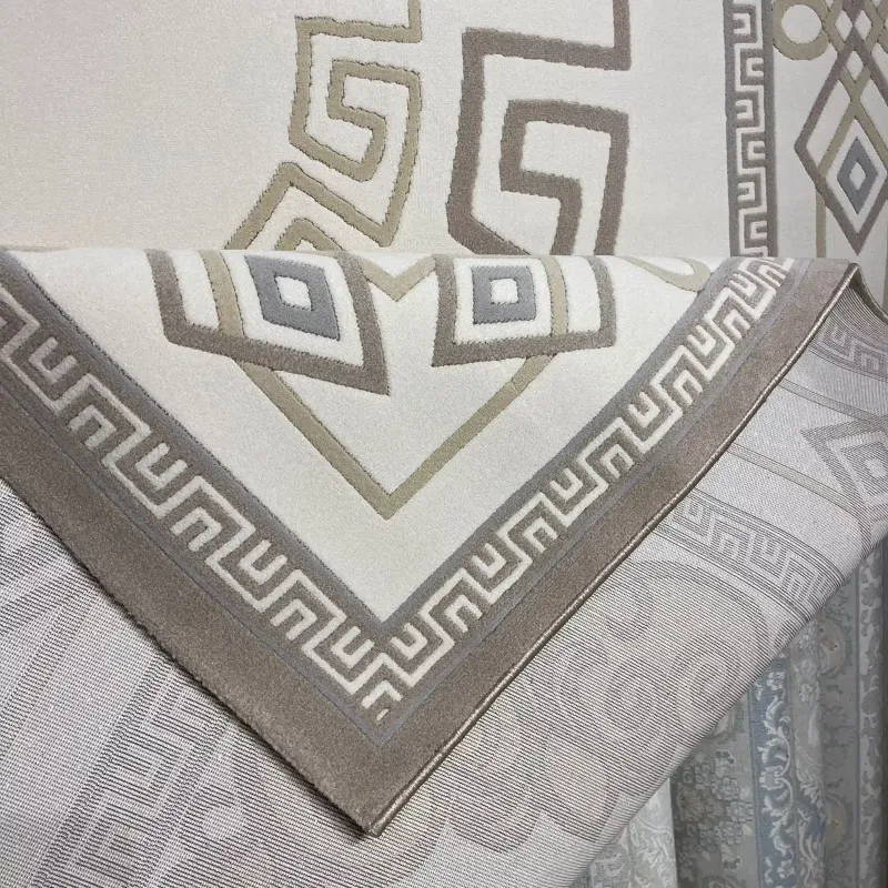 سجاد تركي مودرن العشراء 9660A بيج غامق مقاس 80*150