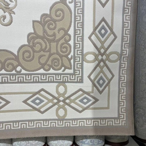 سجاد تركي مودرن العشراء 9660A بيج غامق مقاس 100*200