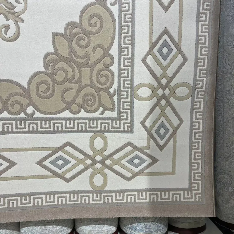 سجاد تركي مودرن العشراء 9660A بيج غامق مقاس 80*150