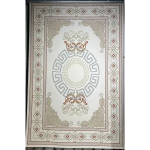 سجاد تركي مودرن العشراء 9660A بيج فاتح مقاس 80*150
