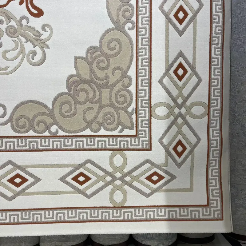 سجاد تركي مودرن العشراء 9660A بيج فاتح مقاس 80*150