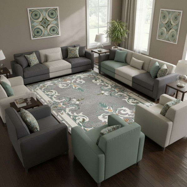 Panorama Turkish Carpet 0L312C WHITE GREY Size 100*300