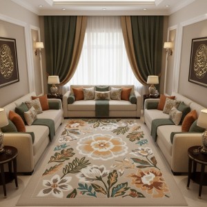 سجاد بانوراما تركي 0L327C كريم مقاس 300*400