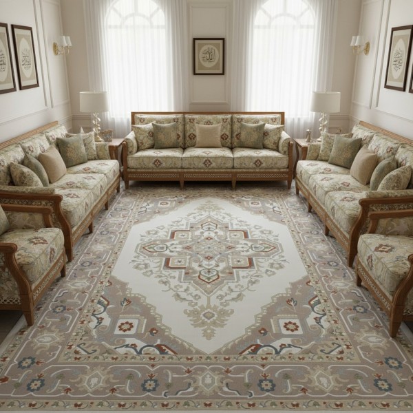 Super Golden Turkish Carpet 9962A Beige Size 100*200