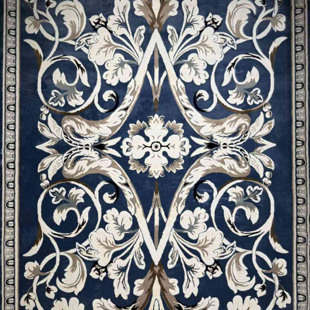 سجاد تركي ياسمين نقش فرنسي 9050A سماوي مقاس 80*150