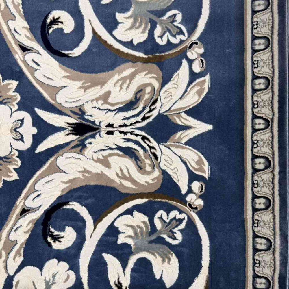 سجاد تركي ياسمين نقش فرنسي 9050A سماوي مقاس 80*150