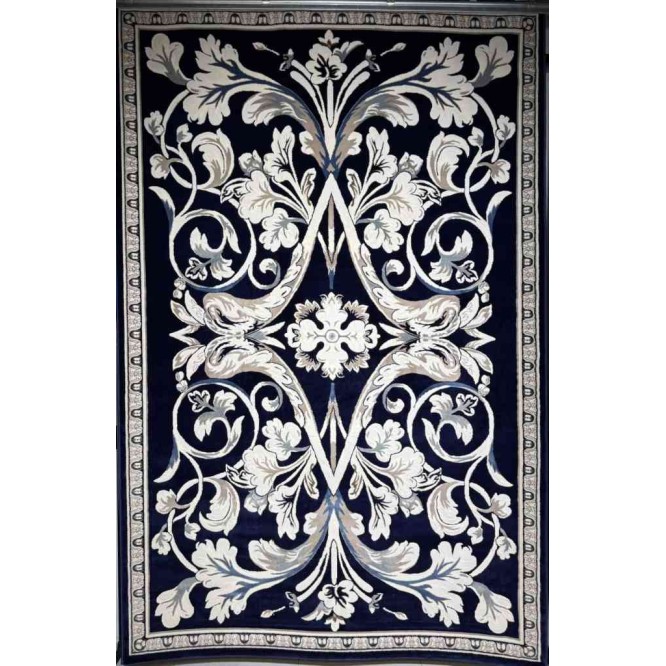 Turkish Jasmine Rug French Pattern 9050A navy Size 100*300