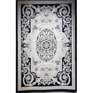 سجاد تركي ياسمين نقش فرنسي 9051A كحلي مقاس 80*150