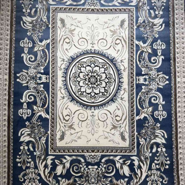 Turkish Jasmine Rug French Pattern 9052A, Blue Size 100*300