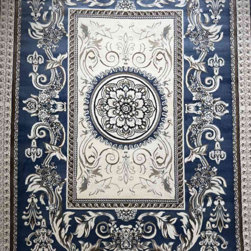 سجاد تركي ياسمين نقش فرنسي 9052A سماوي مقاس 80*150