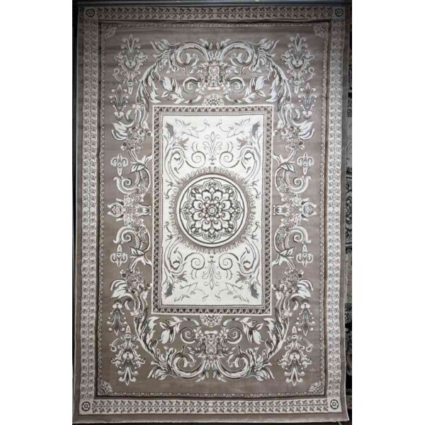 Turkish Jasmine Rug French Pattern 9052A, Dark Beige Size 100*300
