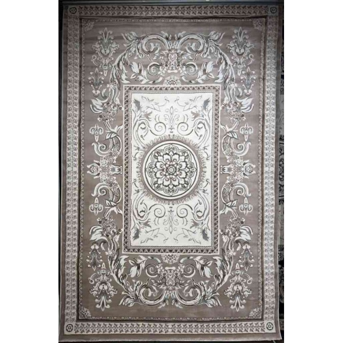 Turkish Jasmine Rug French Pattern 9052A, Dark Beige Size 150*220