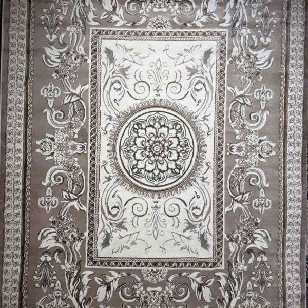 Turkish Jasmine Rug French Pattern 9052A, Dark Beige Size 100*300