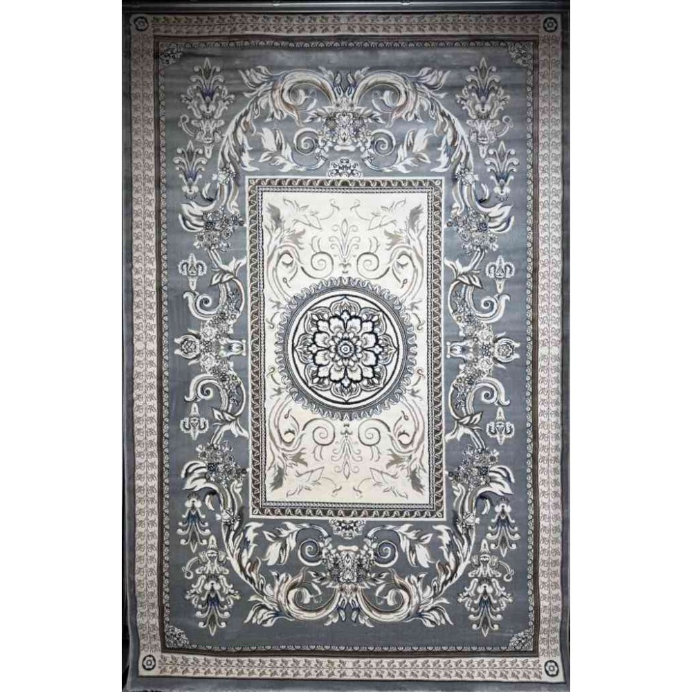 سجاد تركي ياسمين نقش فرنسي 9052A رصاصي مقاس 150*220