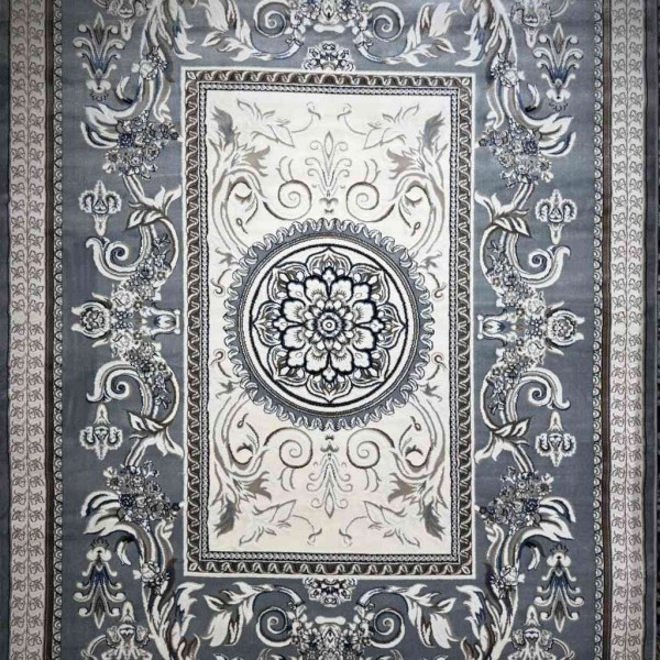 Turkish Jasmine Rug French Pattern 9052A gray Size 100*200