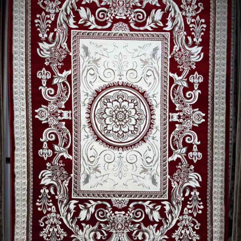 سجاد تركي ياسمين نقش فرنسي 9052A احمر مقاس 400*500
