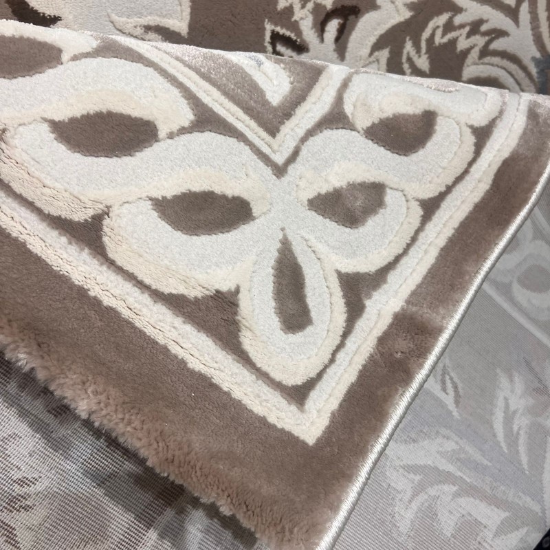 سجاد تركي ياسمين 9074A بيج غامق مقاس 400*500