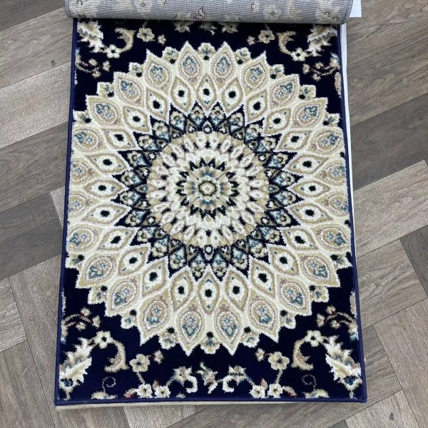 Classic Turkish patterned carpet Saif V421A navy