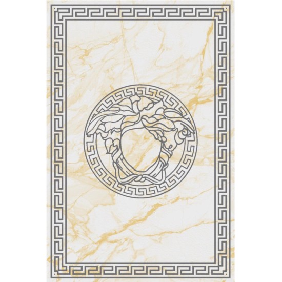 New Turkish May Bach rugs Versace white and gray