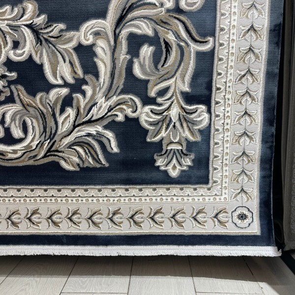 Turkish rug with French pattern Paris 32125B blue size 50*80