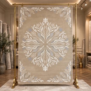 سجاد يدوي الهبه تصميم كوري HR19A بيج كريم مقاس 250*350
