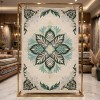 سجاد يدوي الهبه تصميم كوري HR22A كريم اخضر غامق مقاس 200*300