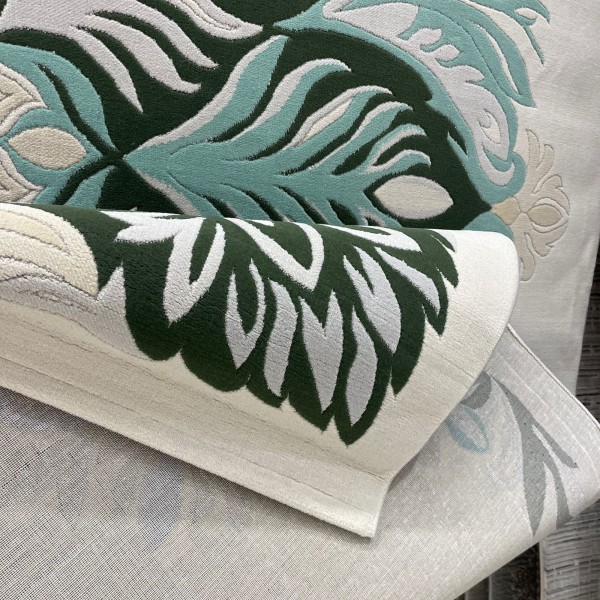 سجاد يدوي الهبه تصميم كوري HR22A كريم اخضر غامق مقاس 200*300
