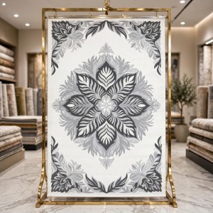 سجاد يدوي الهبه تصميم كوري HR22A رصاصي فاتح بيج مقاس 400*800