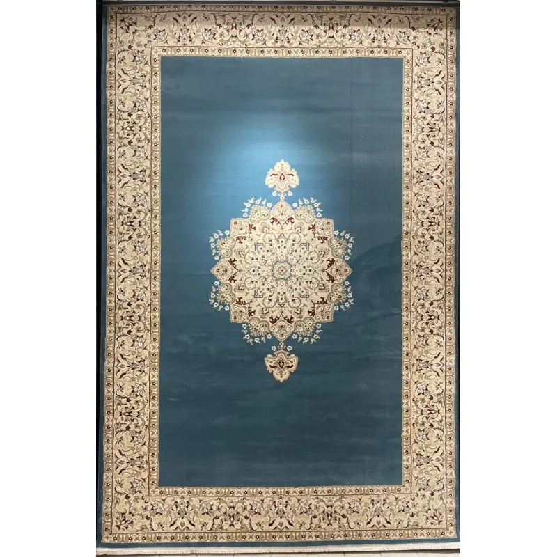 سجاد اصفهان تركي كلاسيك E506B سماوي مقاس 400*600 - اصفهان سجاد تركي كلاسيك