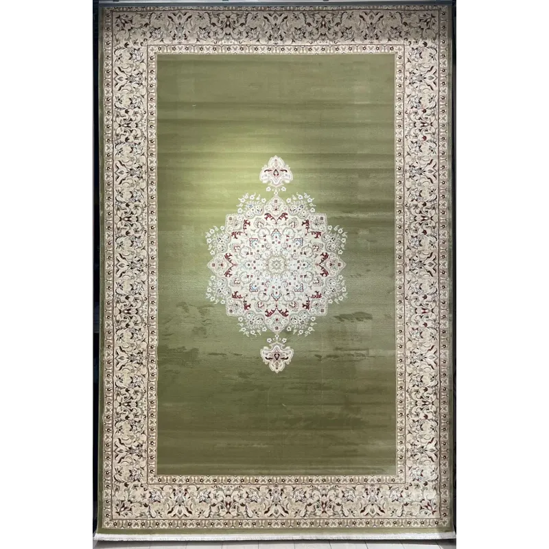 سجاد اصفهان تركي كلاسيك E506B اخضر مقاس 50*80 - اصفهان سجاد تركي كلاسيك