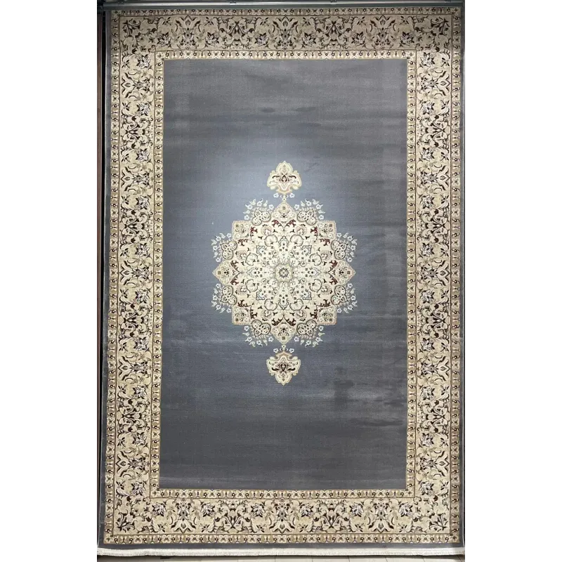 سجاد اصفهان تركي كلاسيك E506B رصاصي مقاس 400*500 - اصفهان سجاد تركي كلاسيك