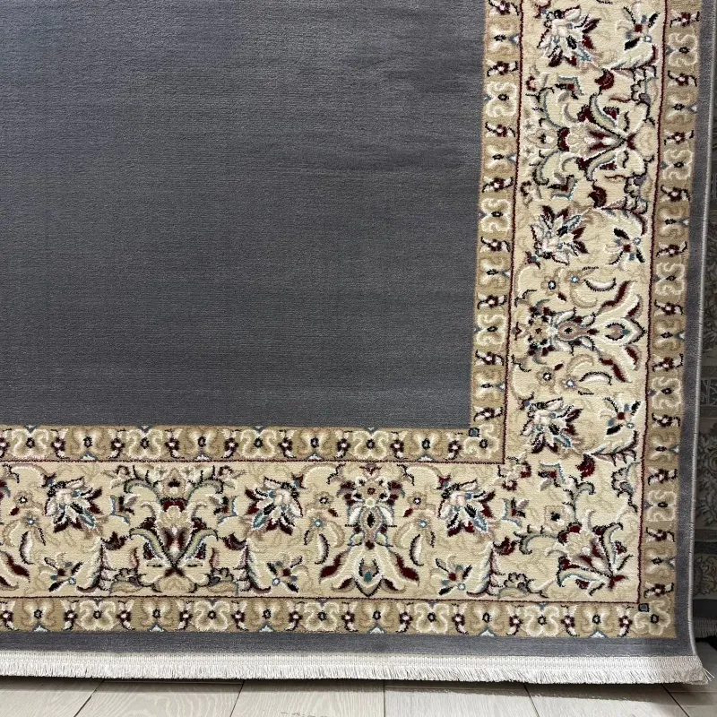 سجاد اصفهان تركي كلاسيك E506B رصاصي مقاس 400*500 - اصفهان سجاد تركي كلاسيك