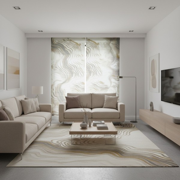 سجاد تركي مودرن لمسة HC24A كريم رصاصي مقاس 250*350