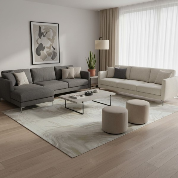 Turkish rugs Modern lamsa HC24A cream WHITE size 100*300
