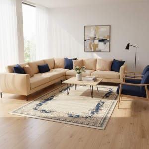 Turkish rugs Modern lamsa HD37A cream blue size 300*400