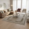 سجاد تركي مودرن لمسة HD37A كريم بني مقاس 300*400