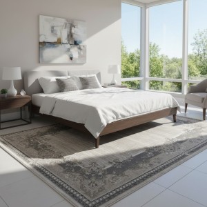 سجاد تركي مودرن لمسة HD37A كريم ابيض مقاس 200*300