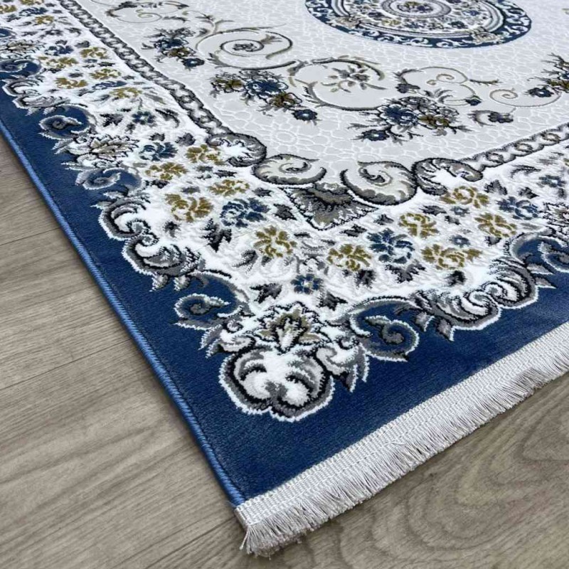 سجاد تركي مارسيليا NJ90A لون ازرق مقاس 100*300
