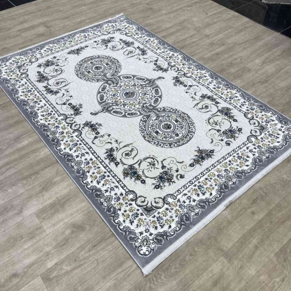 Marseille Turkish carpet NJ90A gray color size 100*200