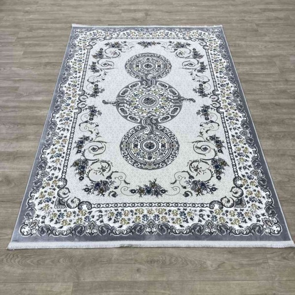 Marseille Turkish carpet NJ90A gray color size 100*200